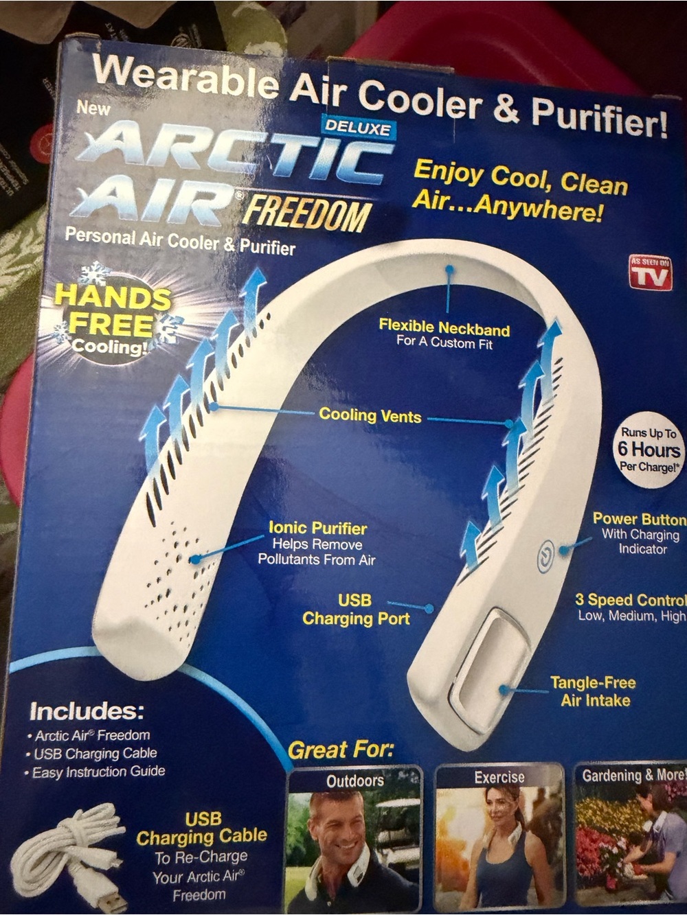 Arctic Air Freedom Wearable Air Cooler - White